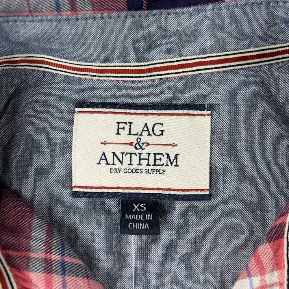 Flag & Anthem Plaid Long Sleeve Shirt Red Blue White Women’s Size XS - Picture 3 of 8